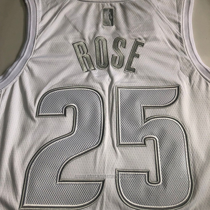 Camiseta Detroit Pistons Derrick Rose #25 MVP Blanco